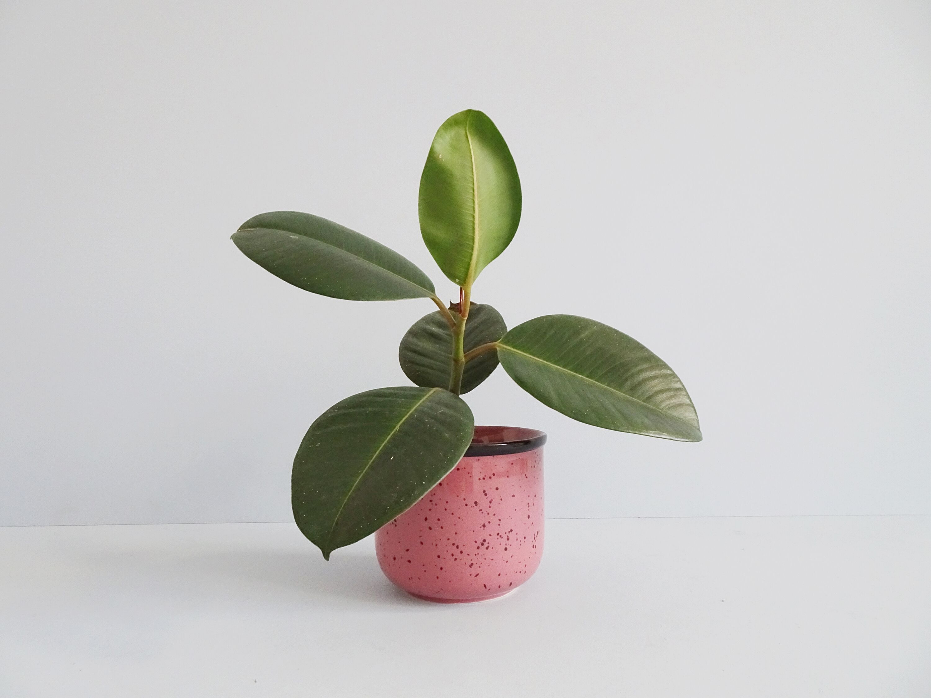 Flowerpot pink with terrazzo pattern, ceramic planter pink, plant pot 80s