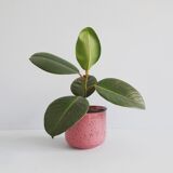 Flowerpot pink with terrazzo pattern, ceramic planter pink, plant pot 80s