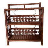 Vintage woven wicker shelf