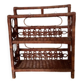 Vintage woven wicker shelf
