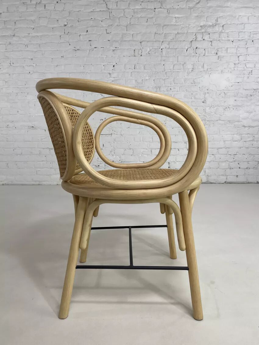 Fauteuil en rotin et cannage
