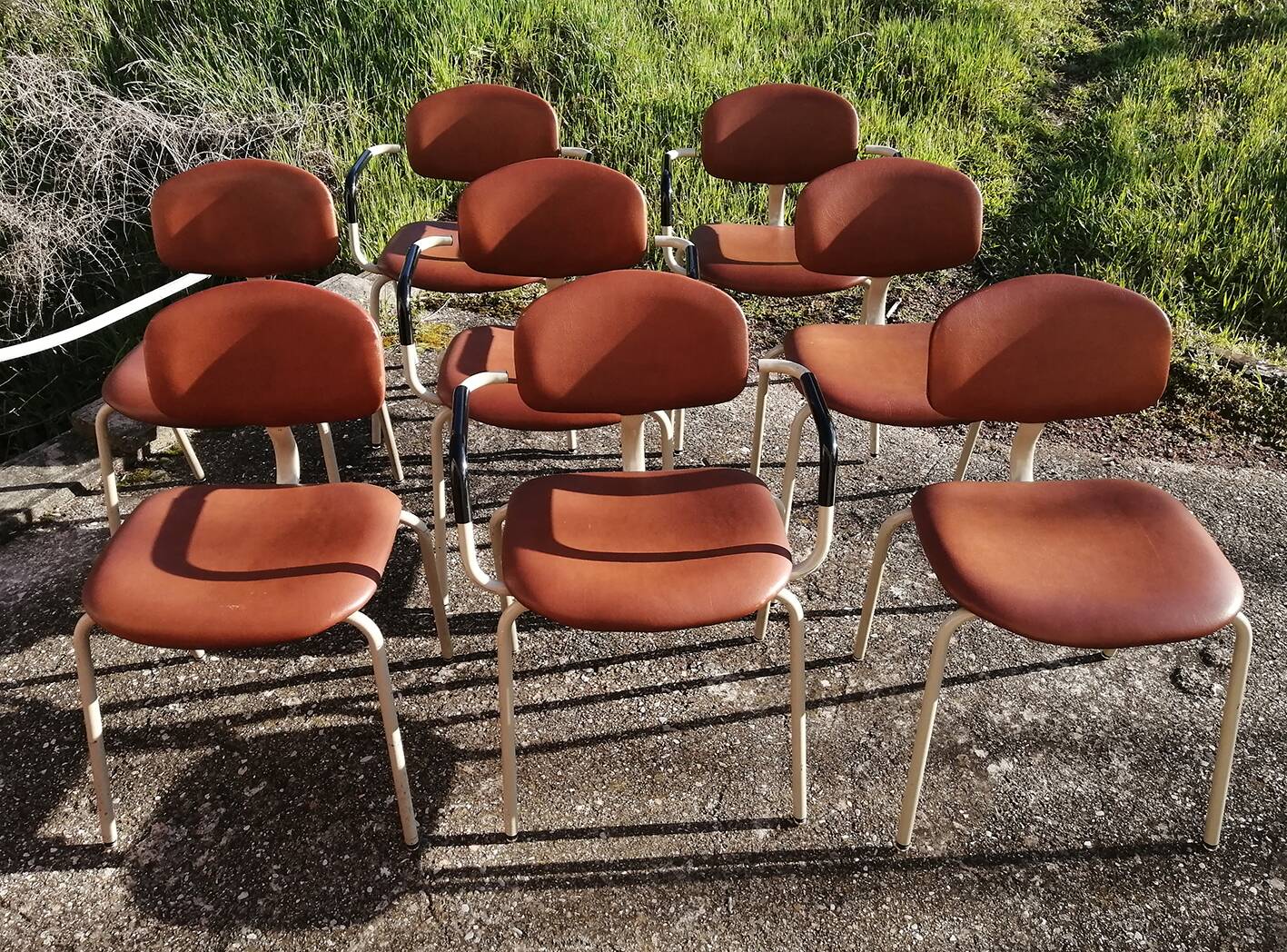 Set of 8 armchairs and chairs 420-44 Strafor-Steelcase