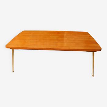 Table basse SIF 1960 bois et laiton