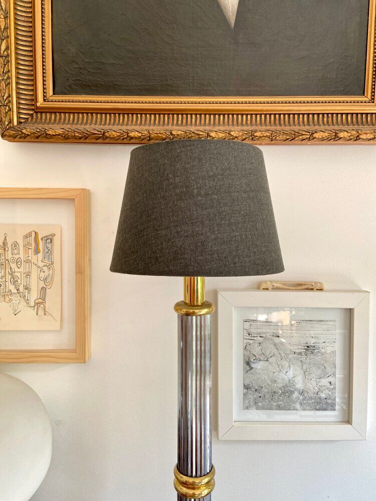 Le Dauphin lamp in silver and gold metal