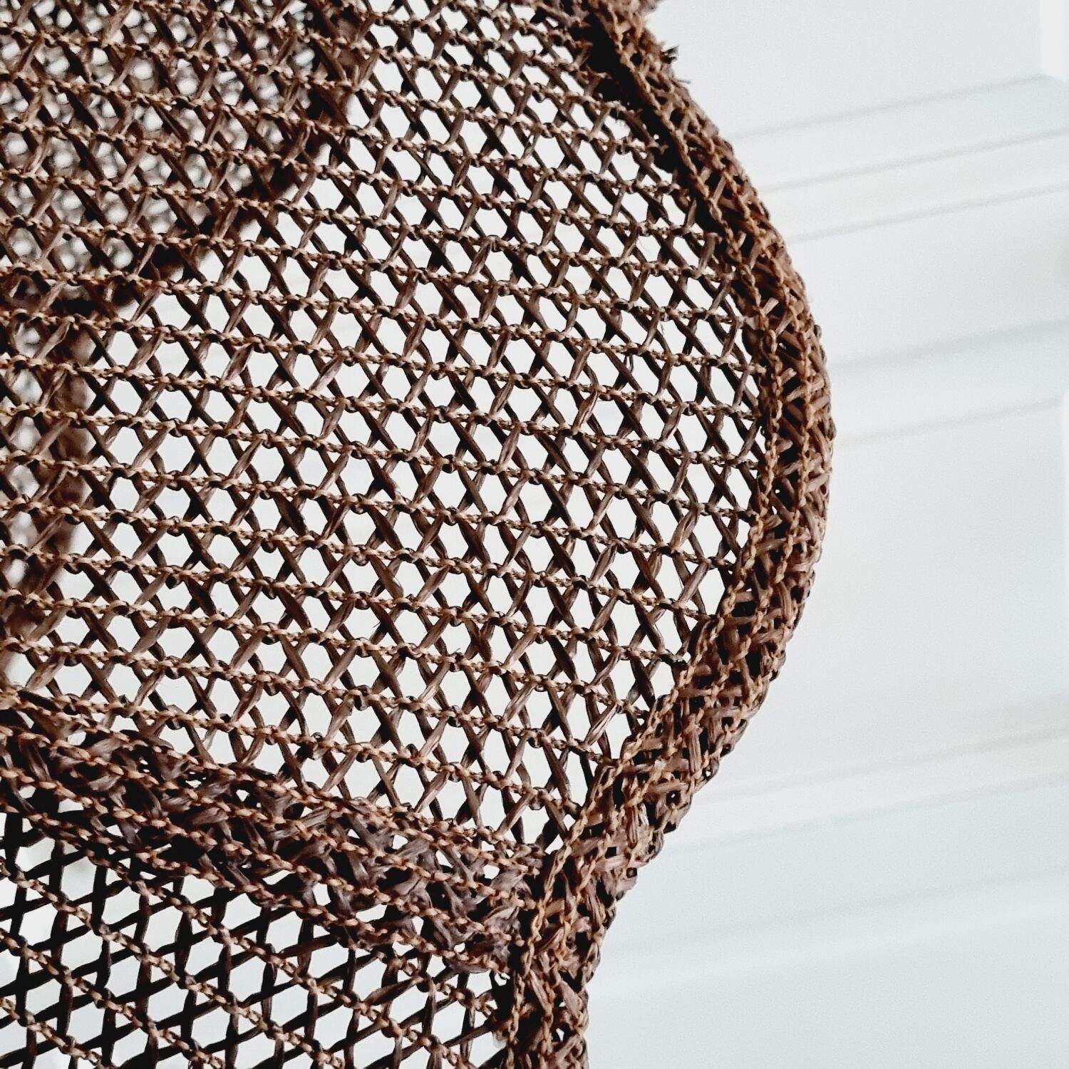 Brown raffia chandelier