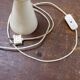 Vintage ceramic table lamp in sand color with a new rope lampshade