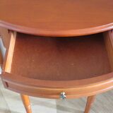 Set of 2 half-moon console tables with drawer - cherry wood - Louis Philippe style