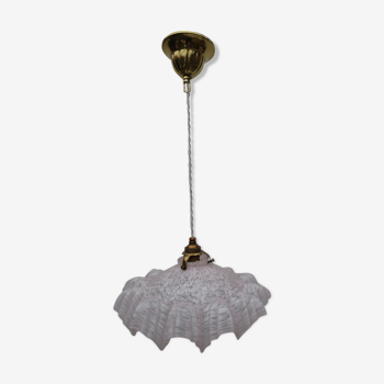 Old suspension, pink lampshade clichy
