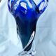 Blue glass vase in Murano style
