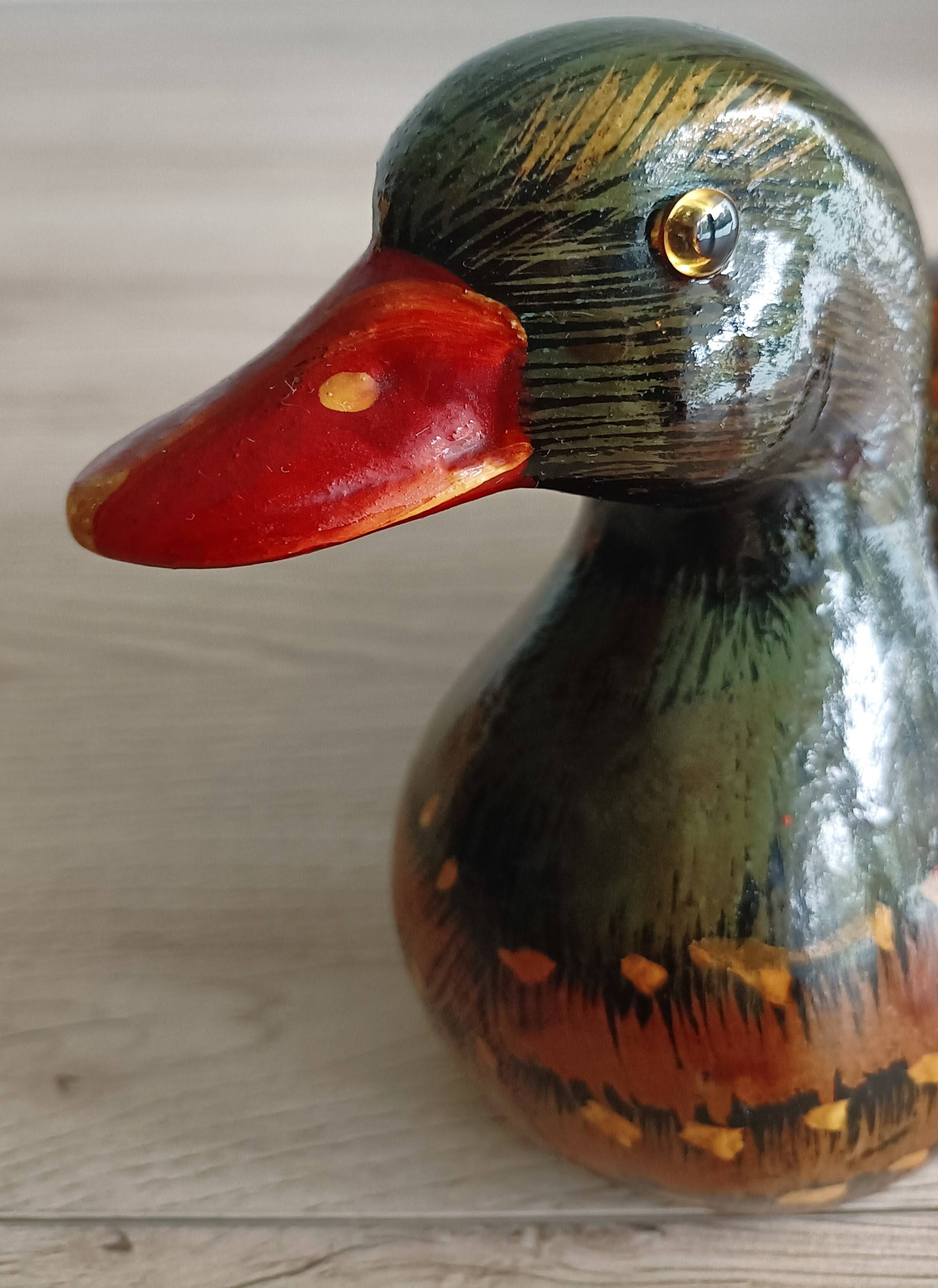 Decorative hand painted ceramic duck