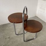 Bauhaus art deco console table in wood and chrome