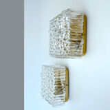 Pair vintage wall lights, bubble glass, 60s