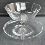Coupe à dessert (compotier) avec plateau monogrammés en cristal léger