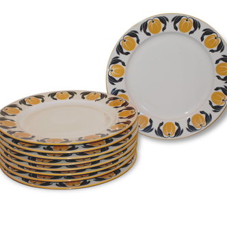 9 assiettes Raynaud en porcelaine de Limoges vintage