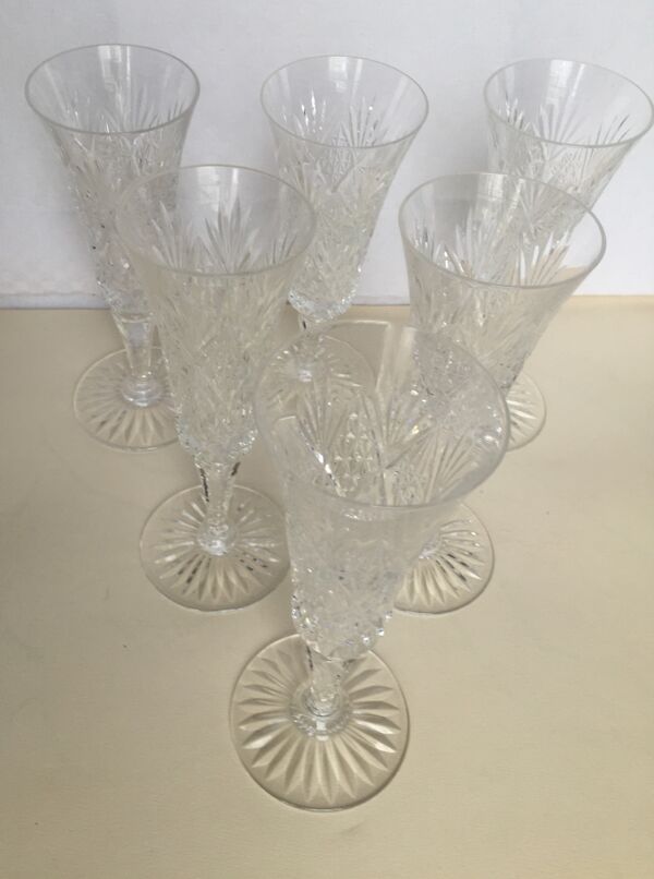 Ensemble de 6 flutes à champagne Saint Louis