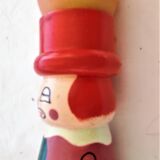 Coquetier ancien en bois peint main vintage