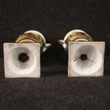 Pair of French XIXth century hand painted ceramic vases