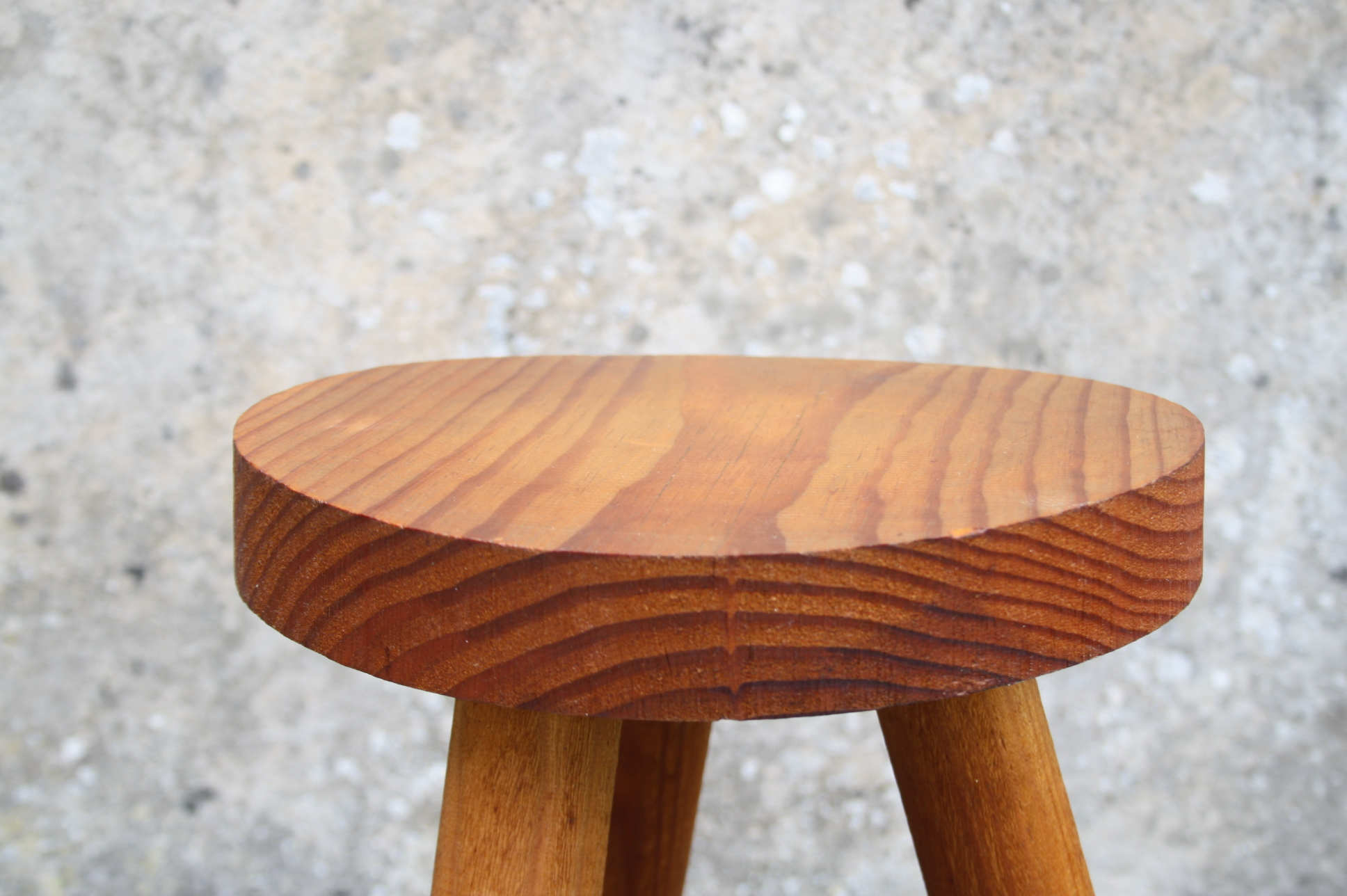 Solid pine tripod stool