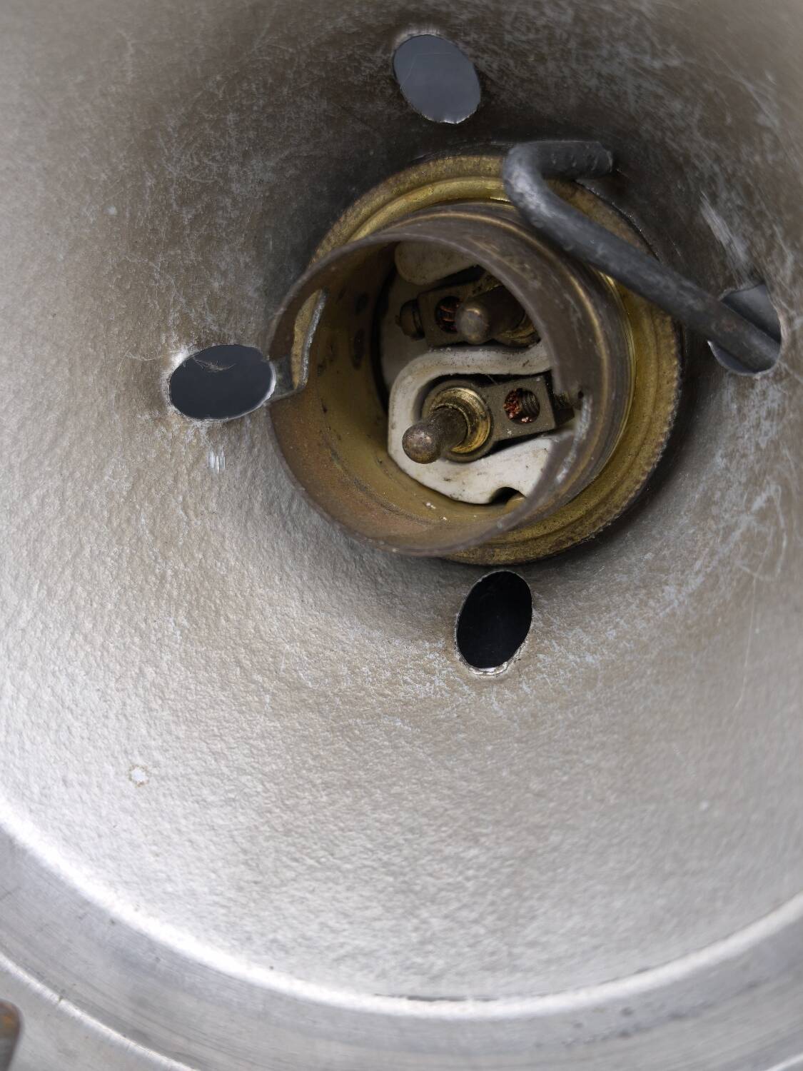 Vintage industrial opaline pendant light