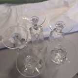 5 antique crystal flutes