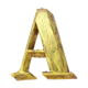 Old letter "A" metal color gold