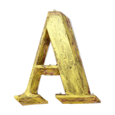 Old letter "A" metal color gold
