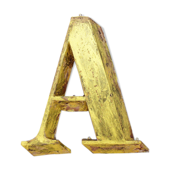Old letter "A" metal color gold