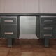 Desk strafor industrial metal covered skai green vintage 1950