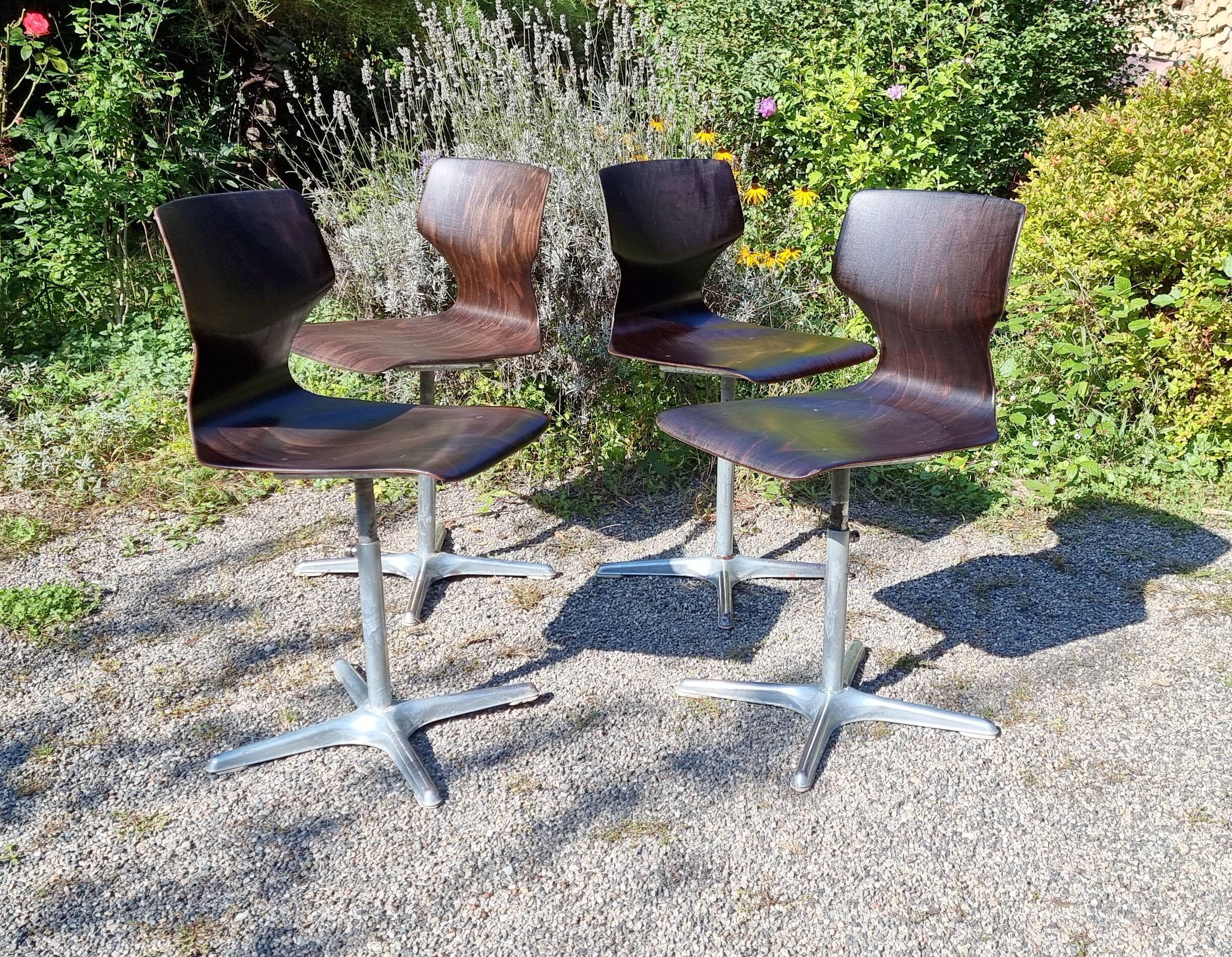 4 Pagwood Pagholz Flototo chairs from the 70s