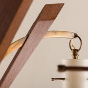 Italian mid-century Murano glass and teak chandelier attributed to Stilnovo, 1960s