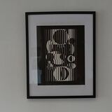 Tableau Vintage Art Optique - Victor Vasarely - Frame 50x40cm