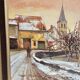 Oil Painting Landscape of a Snowy Village by Francois Chanteclair