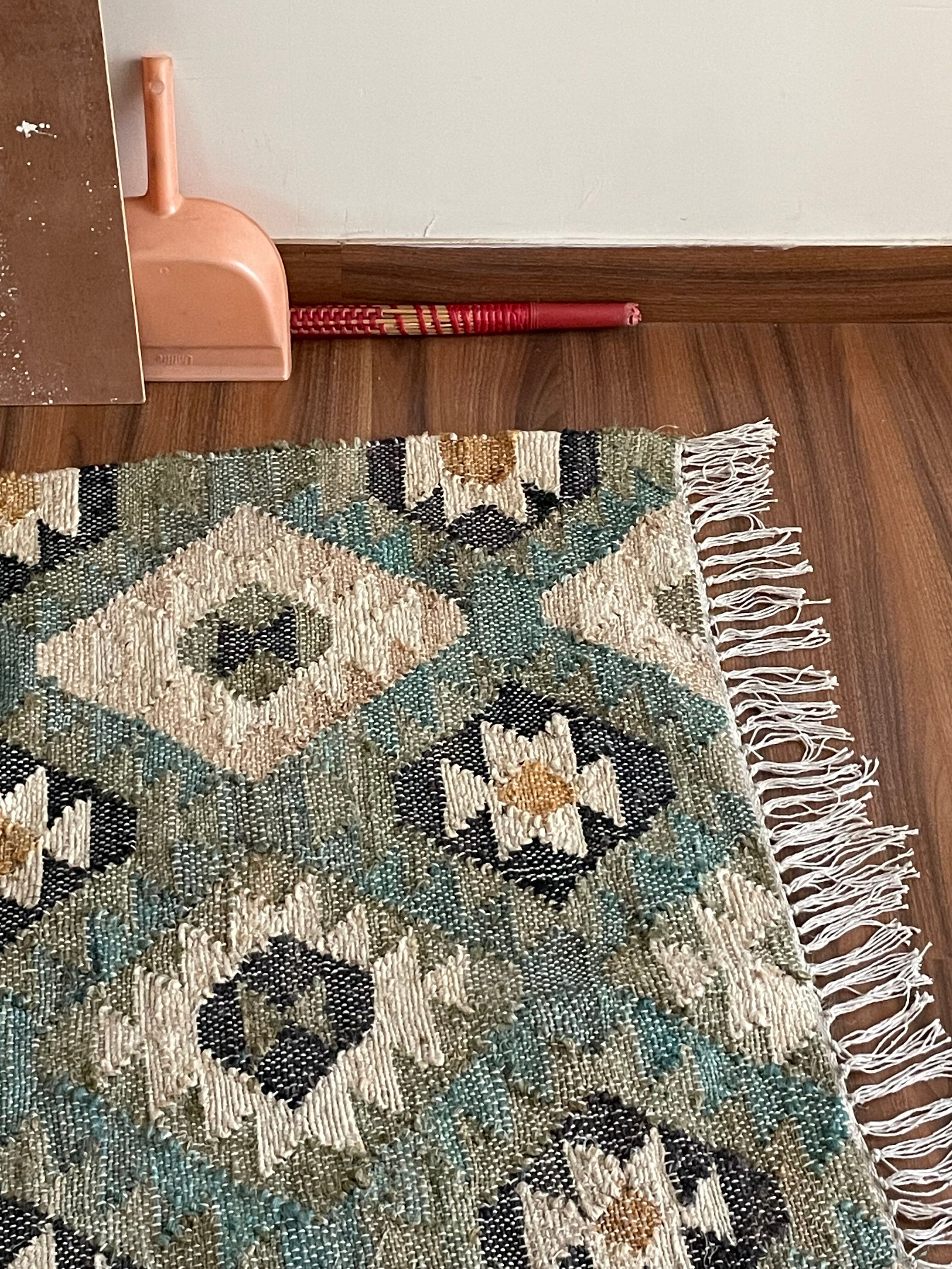 Tapis Kilim tissé à la main en chanvre-coton