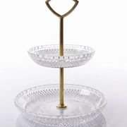 Silent servant/vintage display in moulded crystal & gilded metal from the 1970s-1980s
