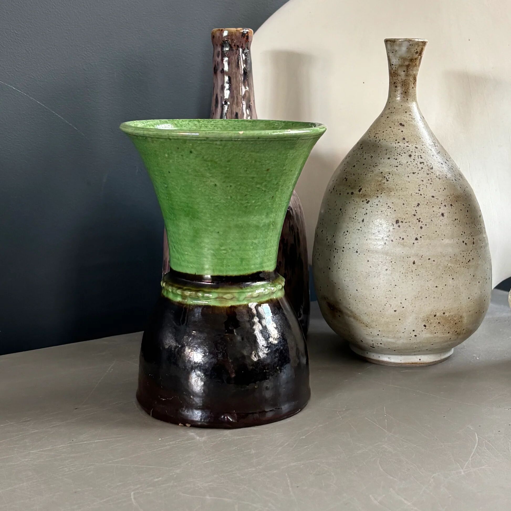 Bicolour vase in glazed terracotta - Savoyard craftsmanship