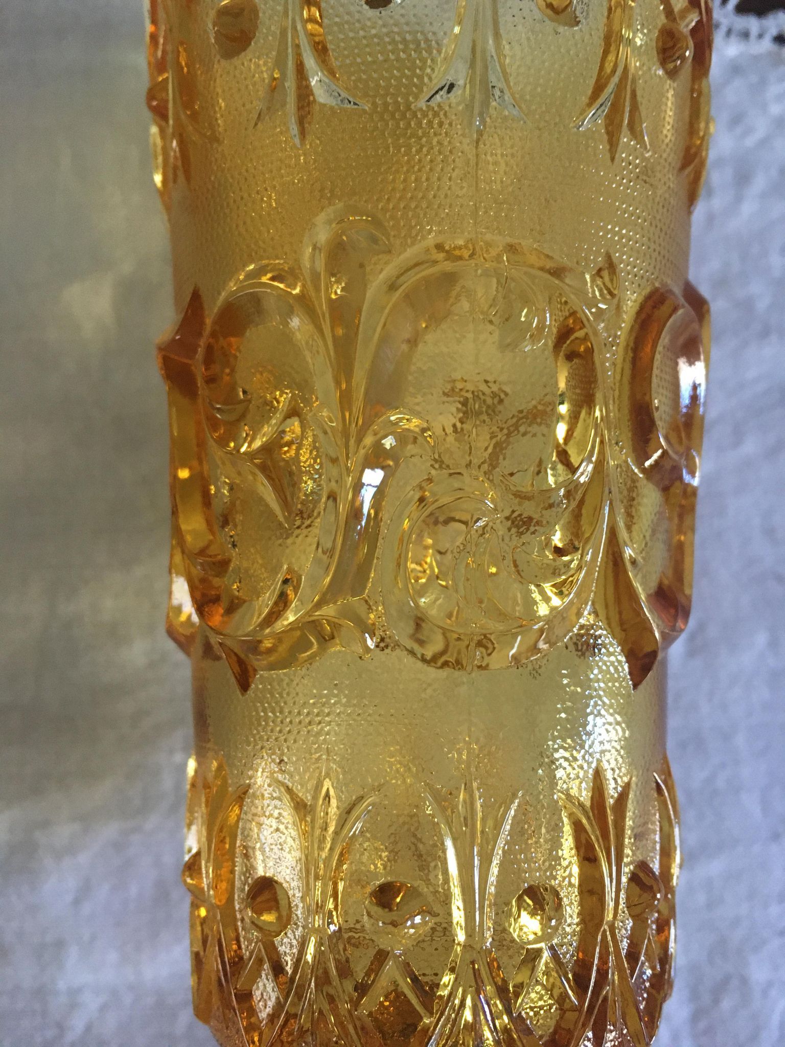 Old flutes in molded glass, pressed