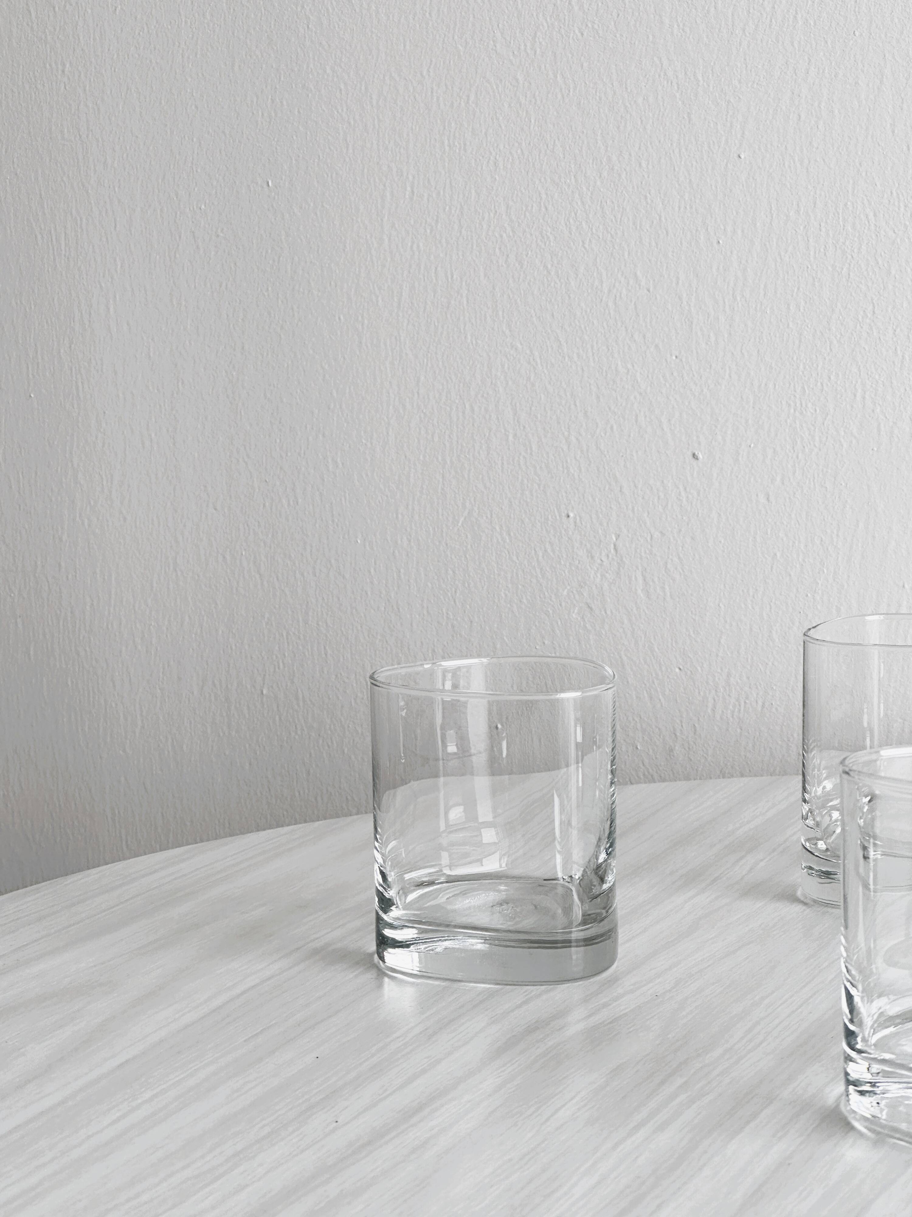 5 Clear Glass Whiskey Glasses