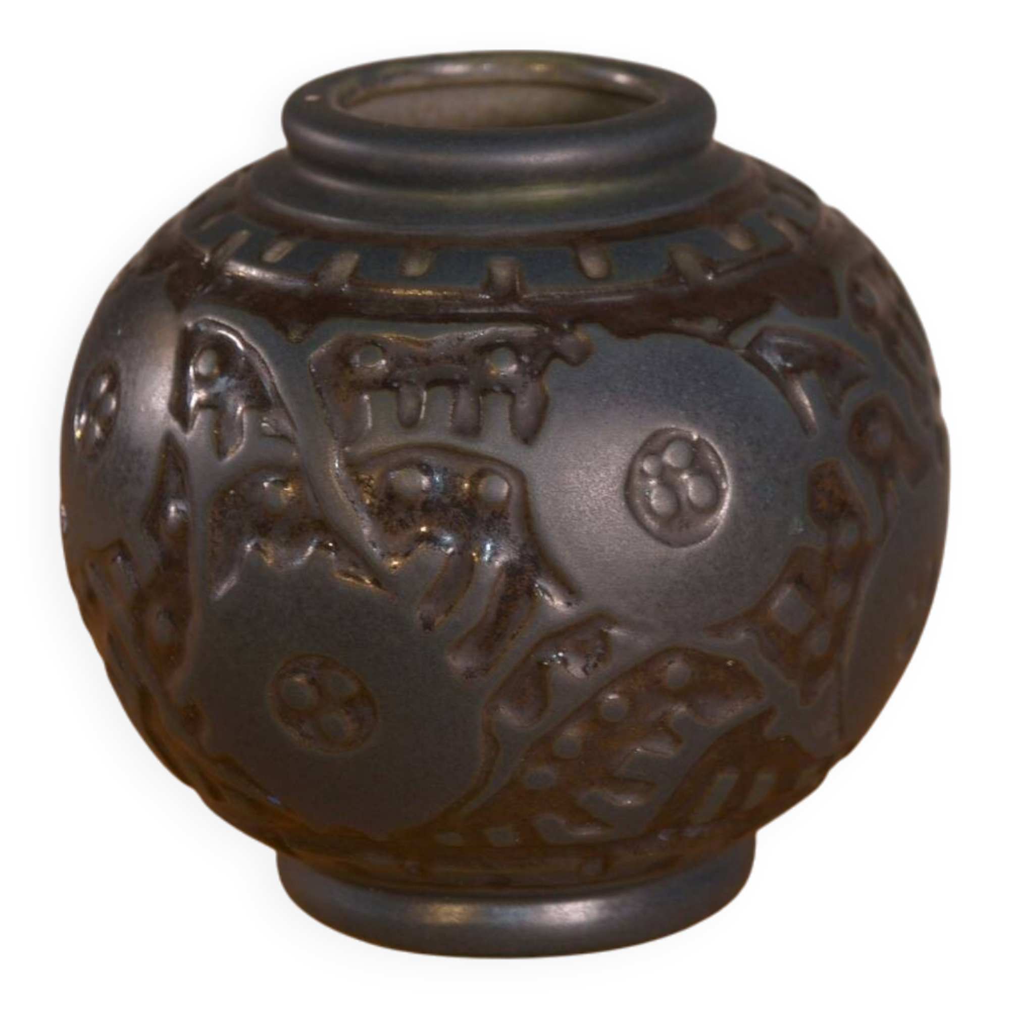 Art Deco ceramic vase by Georges Condé, Mougin Nancy, France, 1930s