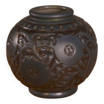 Art Deco ceramic vase by Georges Condé, Mougin Nancy, France, 1930s