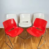 Set of 5 Stackable Clipper chairs by Svante Schöblom for Overman Sweden 1970