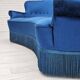 Canapé danois 3 places en velours bleu et hêtre, années 1960