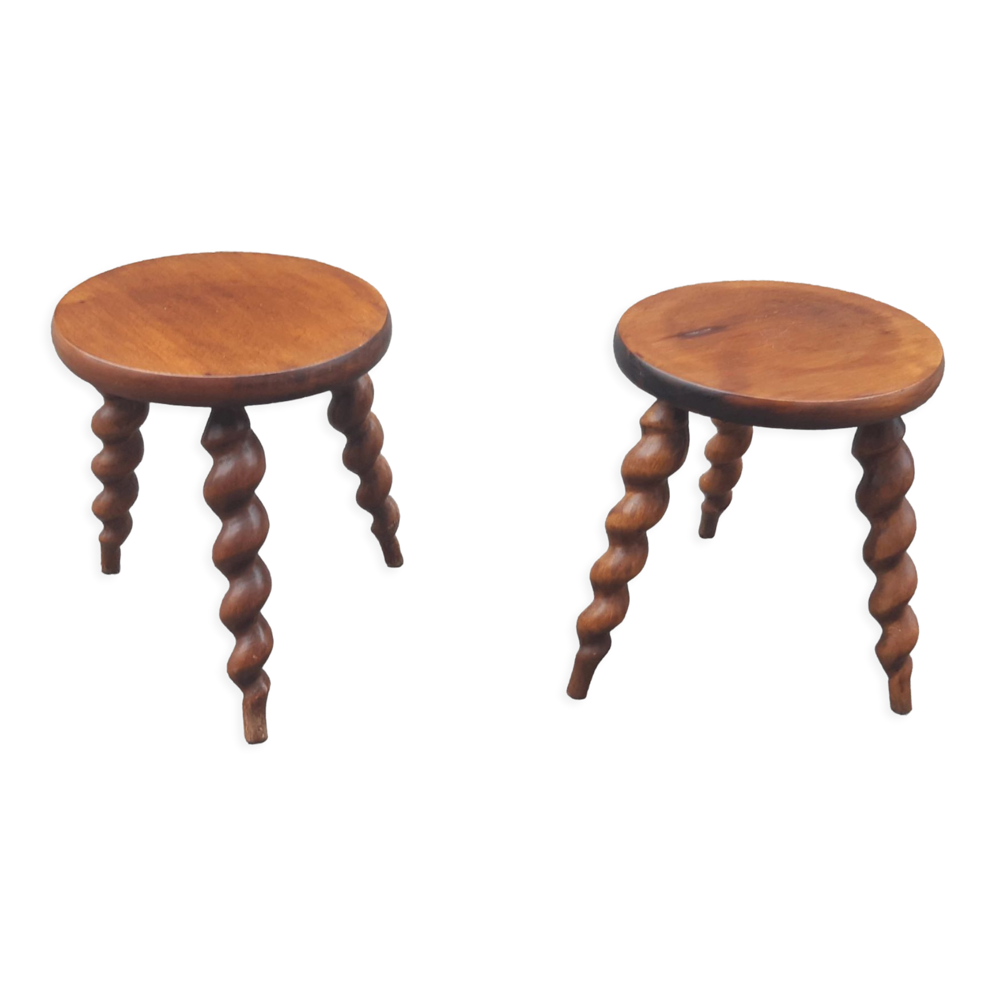 Pair of twisted foot stools