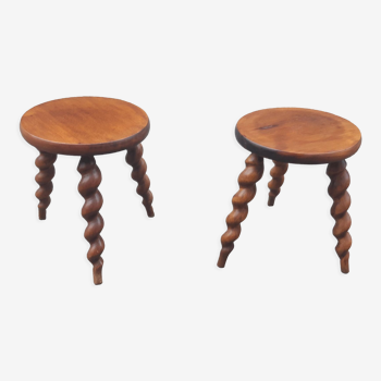 Pair of twisted foot stools