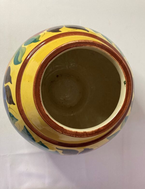 Potiche faïence polychrome vers 1930