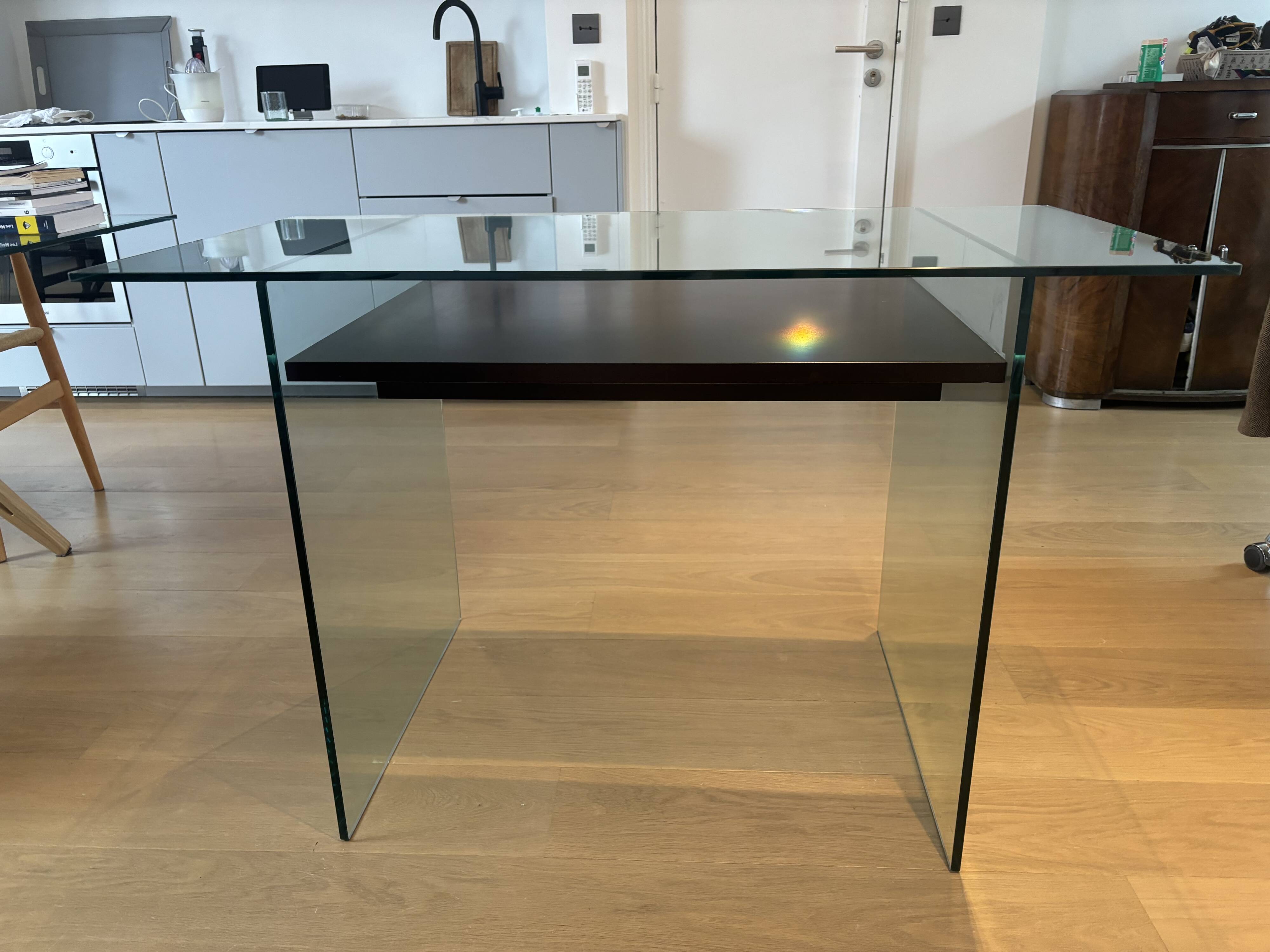 Artelano glass & wood desk