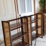 Pair of foldable cane bookcases