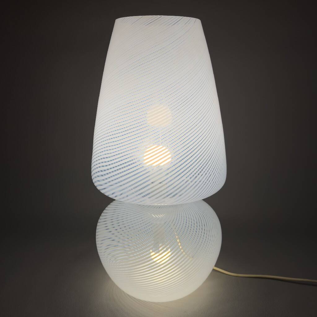Large mushroom table lamp in Murano glass, Fabbian design, Space Age 1970s.