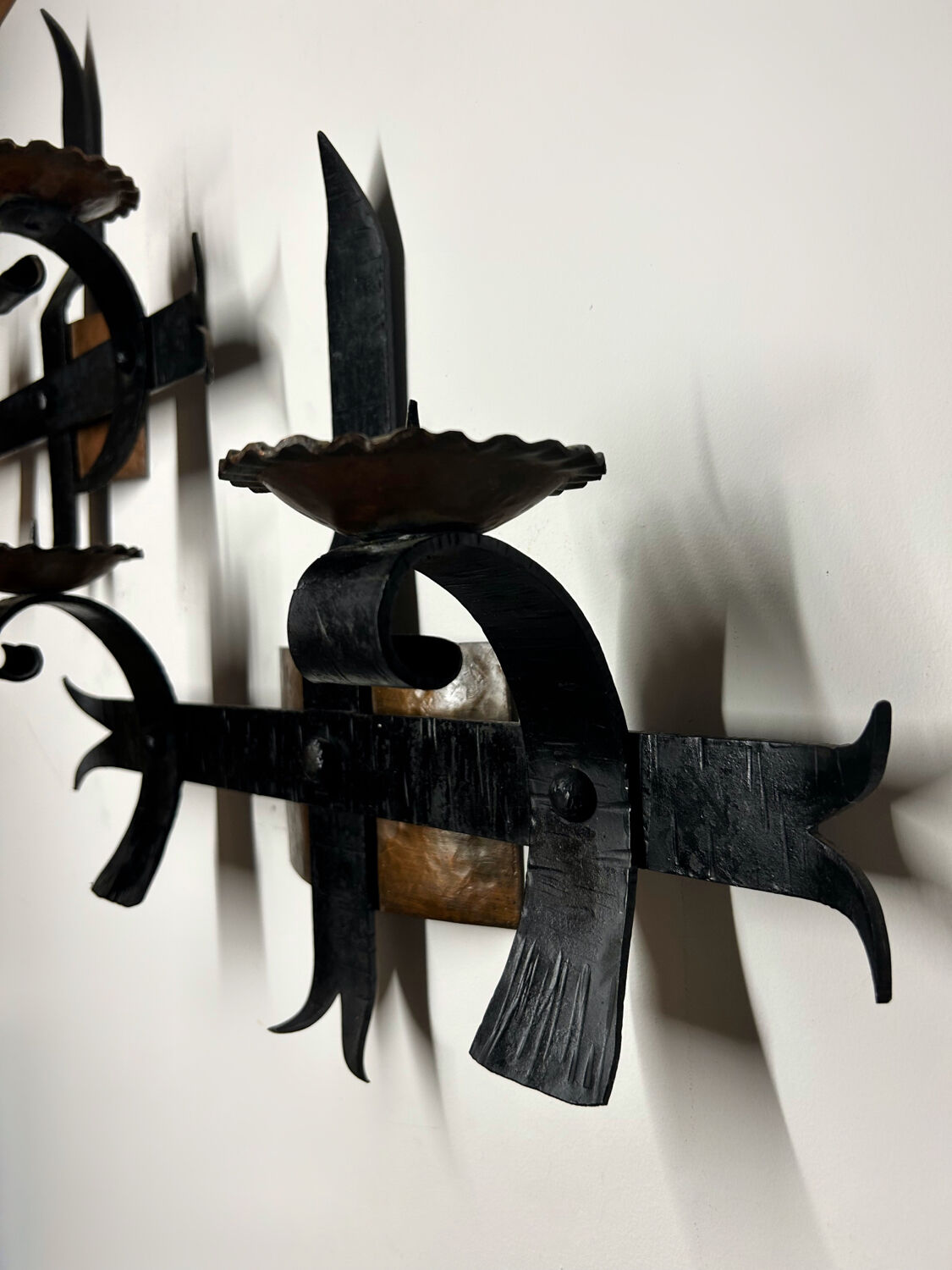 Brutalist wall candle holder from the 70s (X2)
