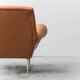 Poltrona in ecopelle gigi radice minotti anni ’50 vintage modernariato