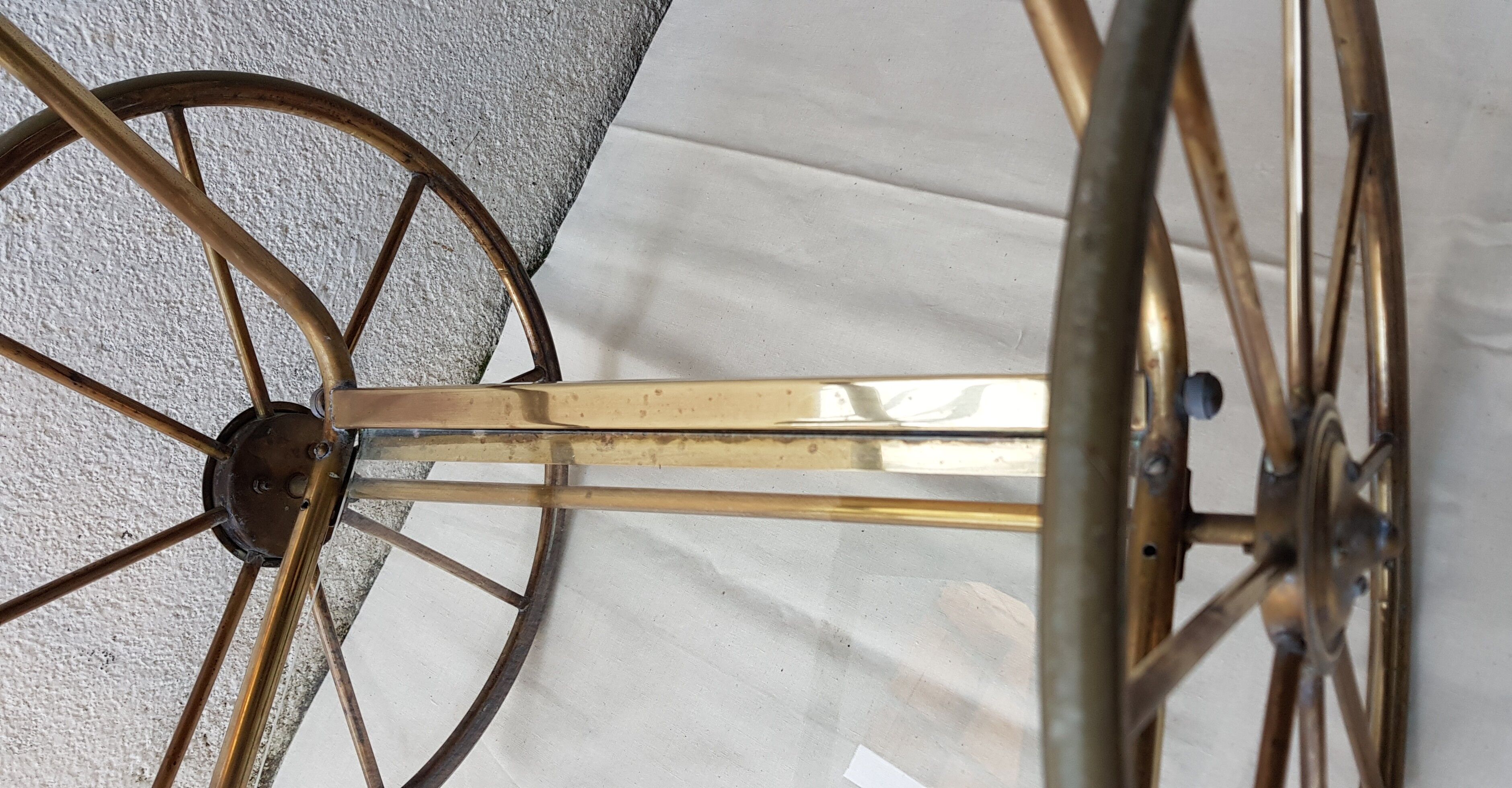 Brass and glass dessert